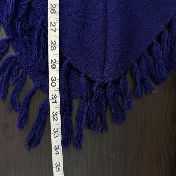 Vintage Poncho Sweater Womens Southwest Aztec Fringe Blanket Tassel Western Boho - Picture 7 of 8